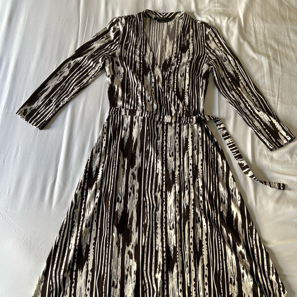 BCBGMaxAzria Y2K Women's Cocktail Wrap Dress 3/4 Sleeve